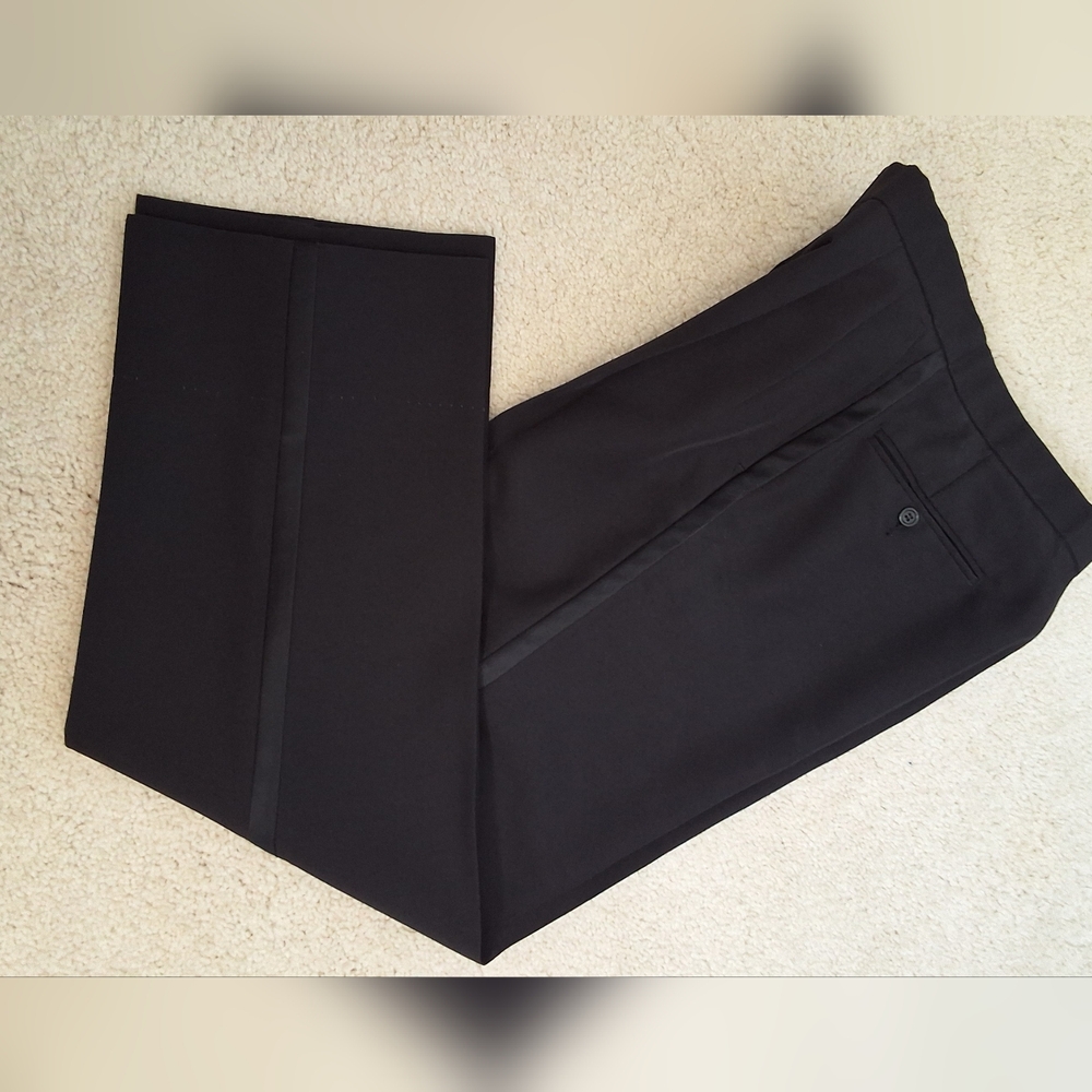 SOLD!!!  Colonel Quick, 30 Waist, Men's Black Tuxedo Pants - Picture 8 of 9